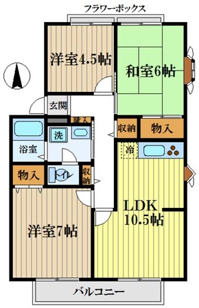 サンビレッジ鷹の台C棟の物件間取画像